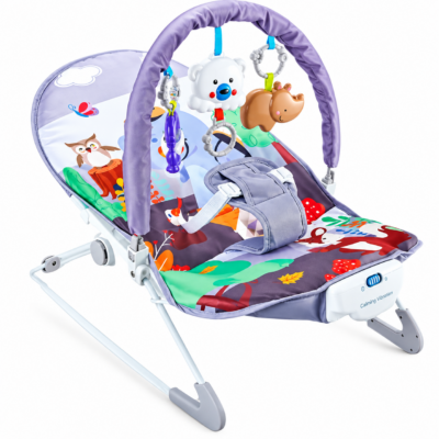 2 Hu Baby Infant-to-Toddler Bouncer with 3 Recline Positions, Music & Soothing Vibration