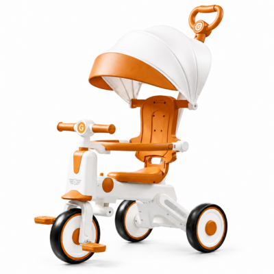 2 6-in-1 Multifunctional Kids Tricycle with Canopy & Parent Push Handle