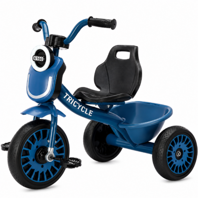 2 Kids Ride-On Tricycle with Music, LED Lights & Storage Basket (Ages 2-6)