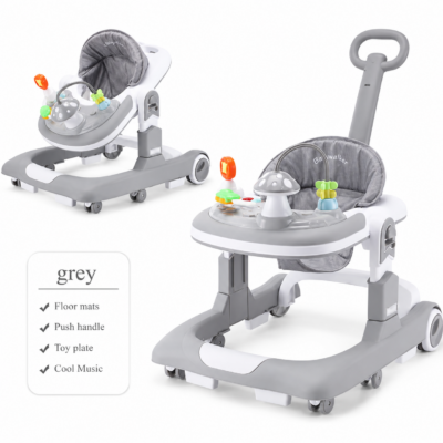 Multifunctional Mushroom 5-in-1 Baby Walker with Push Bar & Safety Stoppers (MY-816)