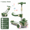 Kids Foldable 3-Wheel Convertible Scooter with Seat, Light-Up Wheels & Music
