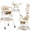 4-in-1 Adjustable Baby High Chair with Interactive Toy Bar & Storage