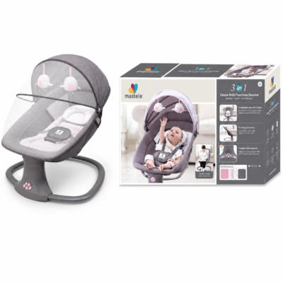 Mastela Deluxe 3-in-1 Smart Electric Baby Rocker with Mosquito Net (8104)