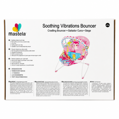Mastela Soothing Vibrations Baby Bouncer Seat with Removable Toy Bar & Harness (6750)