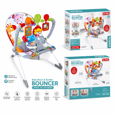 Hu-Baby Music & Soothe Bouncer Infant Seat with Soothing Melodies & Calming Vibrations (69827)