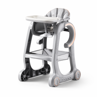 3 Modern Luxury Baby High Chair with Double-Layer Tray & Large Storage Basket (S08)