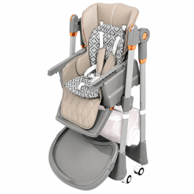 3 Joyous Multi-Function Baby High Chair with Storage Basket & Lockable Wheels (8133)