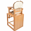 3 Convertible Wooden Baby High Chair 2-in-1 Feeding Chair & Study Desk Set (313)