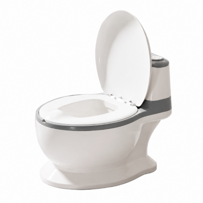 Realistic Toddler Potty Training Toilet with Flushing Sound & Soft Cushion