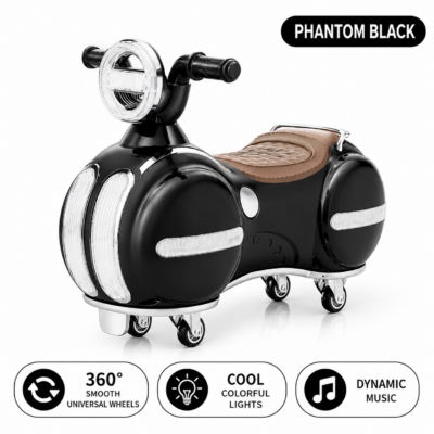 3 Tolo & Twister Fiber Body Ride-On Swing Car with 360° Wheels, Lights & Music