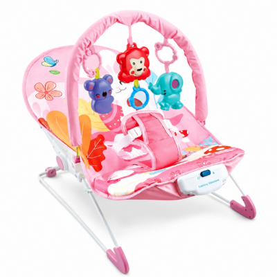 3 Hu Baby Infant-to-Toddler Bouncer with 3 Recline Positions, Music & Soothing Vibration