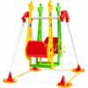 Giraffe Double Swing for 2 Babies with Safety Harness & Steel Legs
