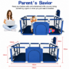 3 Large Safety Baby Playpen with Basketball Hoop & Football Net