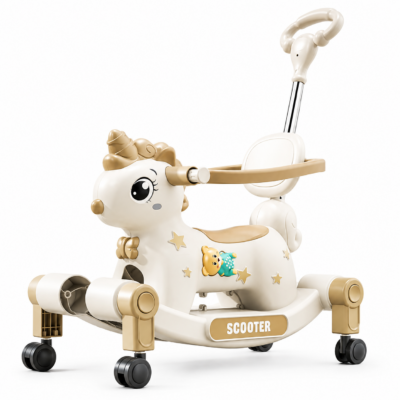 3 3-in-1 Unicorn Ride-On Toy for Toddlers – Rocking Horse, Scooter & Push Car