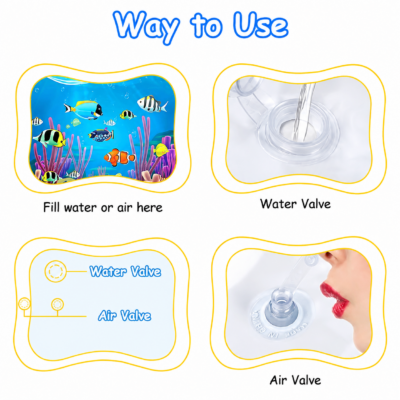 Baby Inflatable Water Play Mat – Ocean Theme Tummy Time Crawling Pad