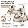 3-in-1 Multifunctional Baby Walker with Light-Up Music Tray, Canopy & Push Handle (888)