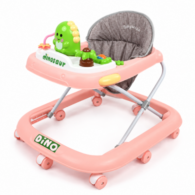 Dino Foldable Baby Walker with Musical Toy Tray & Adjustable Height (919)