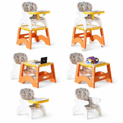 4 Joyous 4-in-1 Multifunctional Baby Dining Chair Set with Removable Wheels (985)