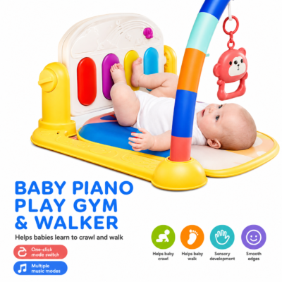 4 Joyous 2-in-1 Baby Piano Play Gym & Push Walker with Musical Keyboard (9881)