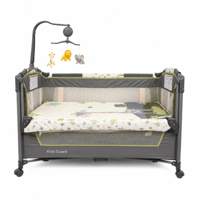 Kids Guard Portable Baby Travel Cot & Playpen with Mosquito Net Canopy & Music Toy Mobile (504)