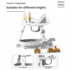 Convertible Baby Walker with Detachable Toy Tray, Push Bar & 8-Level Height Adjustment (217)