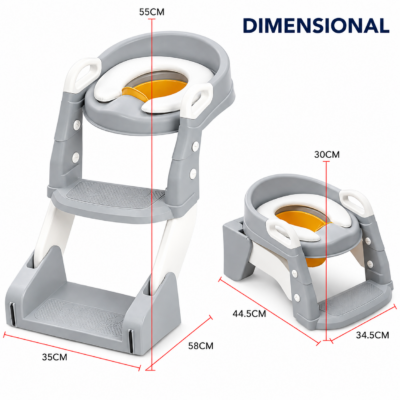 2-in-1 Foldable Toddler Toilet Seat Attachment with Step Stool Ladder