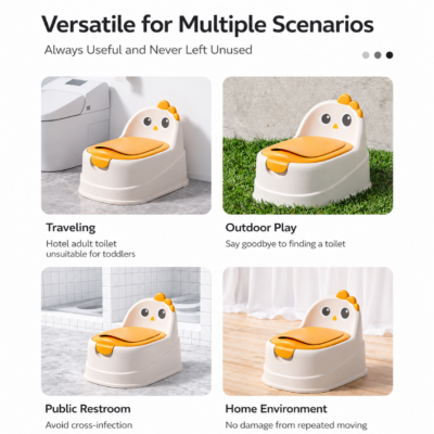 Cute Chicken Shape Portable Baby Potty Training Chair with Soft PU Cushion
