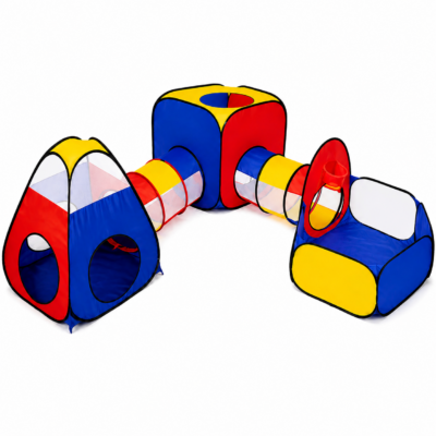 4 5-in-1 Convertible Children’s Playhouse Tent & Tunnel Set