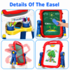 4 Double Sided Kids Easel with Magnetic Whiteboard, Blackboard & Storage Tray