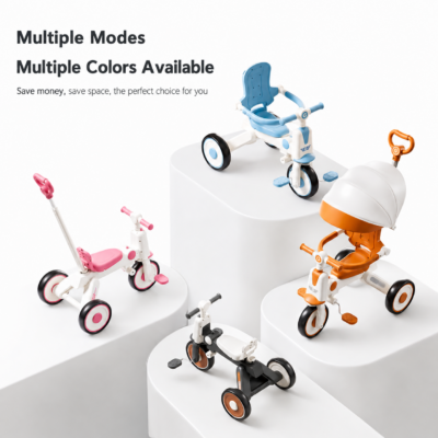 4 6-in-1 Multifunctional Kids Tricycle with Canopy & Parent Push Handle