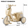 3-Wheel Musical Kids Tricycle with Headlight & Tool-Free Easy Assembly