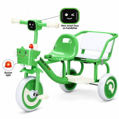 Smile Cruiser 2-Seater Kids Tricycle with Lights, Sound & Toy Basket