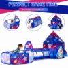 3-in-1 Space Castle Tent House with Crawl Tunnel & Mesh Ball Pit