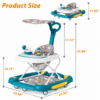 4 2-in-1 Foldable Baby Walker & Swing with Shade Umbrella & Parent Push Handle
