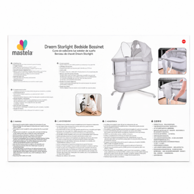 Mastela Dream Starlight Smart Bedside Co-Sleeper Cradle (3328)
