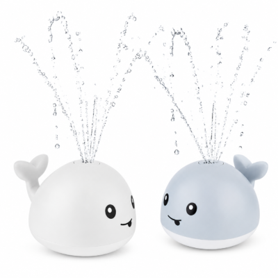 Automatic Induction Whale Spray Bath Toy with Flashing Colorful LED Lights (6677)