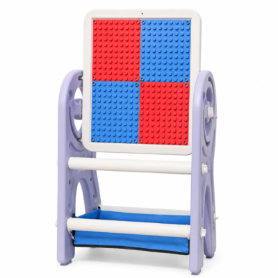5 Convertible Kids Activity Table with Chair – Double-Sided Whiteboard & Building Block Board Set (0688)