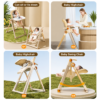 5 Joyous 3-in-1 Adjustable Convertible Baby High Chair with Gentle Swing Mode (11-6)