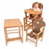 5 Convertible Wooden Baby High Chair 2-in-1 Feeding Chair & Study Desk Set (313)