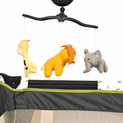 Kids Guard Portable Baby Travel Cot & Playpen with Mosquito Net Canopy & Music Toy Mobile (504)