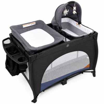 5 AP-007 Premium All-in-One Convertible Baby Playpen & Infant Bassinet with Changing Station