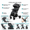 kidilo Lightweight Foldable Baby Stroller with Adjustable Handlebar & Canopy (K101)