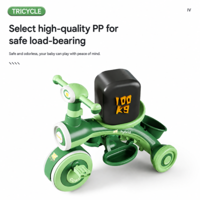 5 Convertible Toddler Push Trike with Adjustable Volume Music, Light & High Load Frame (T21)