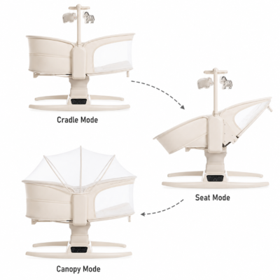 Mastela Deluxe 3-in-1 Smart Height-Adjustable Baby Cradle & Chair (8431)