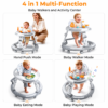 4-in-1 Convertible Height-Adjustable Baby Walker with Music Tray & Meal Board (207)
