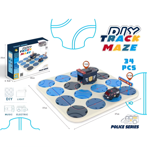 DIY Track Maze Race Car Track Building Block Set (34 Pieces)