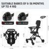 Two-Way Push Convertible Baby Stroller with 360° Reversible Seat & Carbon Steel Frame