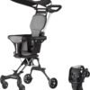 Two-Way Push Convertible Baby Stroller with 360° Reversible Seat & Carbon Steel Frame