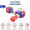 4-in-1 Indoor & Outdoor Kids Play Tent with Tunnel & Square Ball Pool