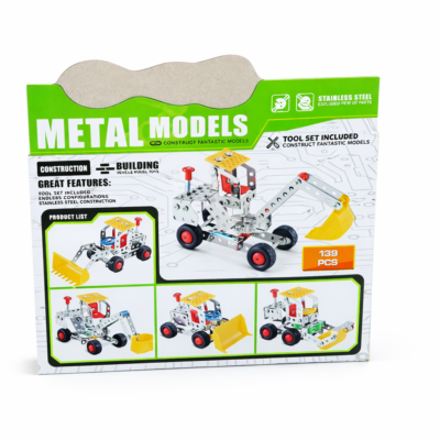 5-in-1 Metal DIY Engineering Car Model Kit – 139 Pcs DIY Mechanic Set